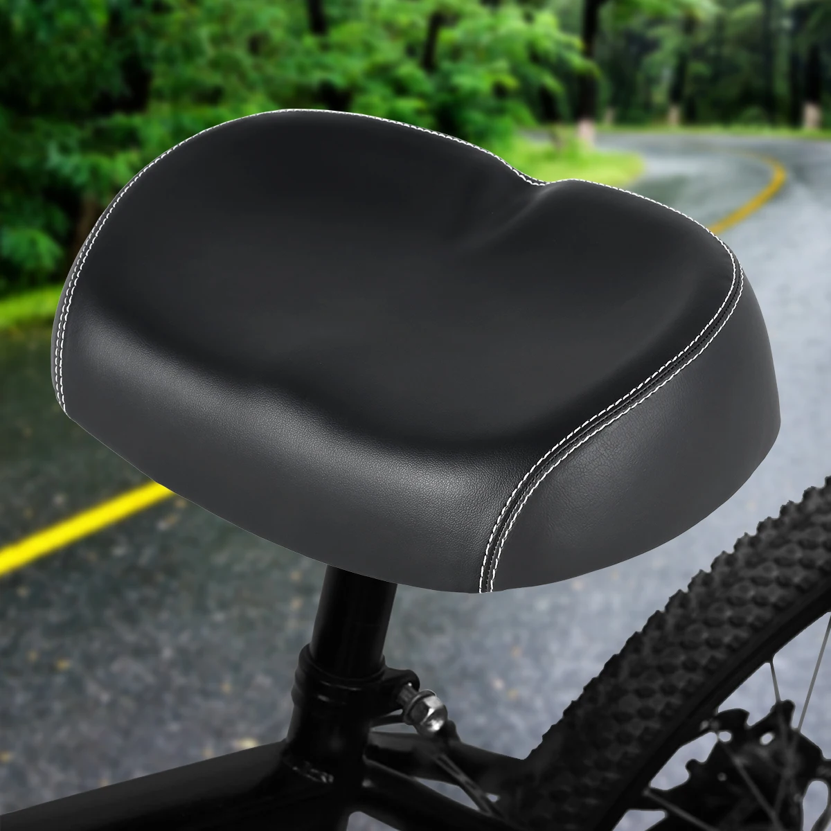 Bicycle Seat PU Waterproof, Shock Absorbing Soft Cushion, Large Nose Less Bike Saddle For MTB, Road Bike Bicycle Seat PU Waterproof, Shock Absorbing Soft Cushion, Large Nose Less Bike Saddle For MTB, Road Bike
