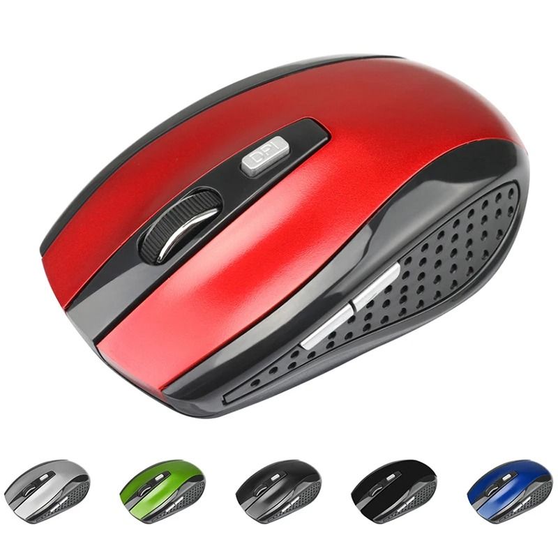 2.4GHz Wireless Gaming Mouse Adjustable DPI Ergonomic Optical Mouse red