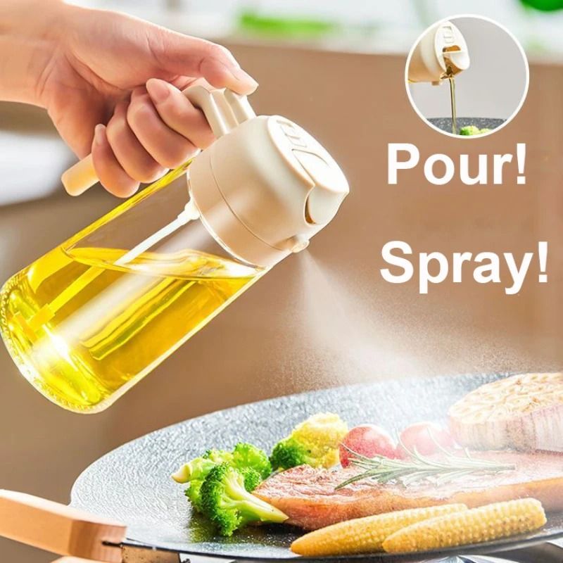 2in1 500ml Oil Sprayer Bottle Kitchen Oil Dispenser For Cooking And BBQ black | 500 Ml