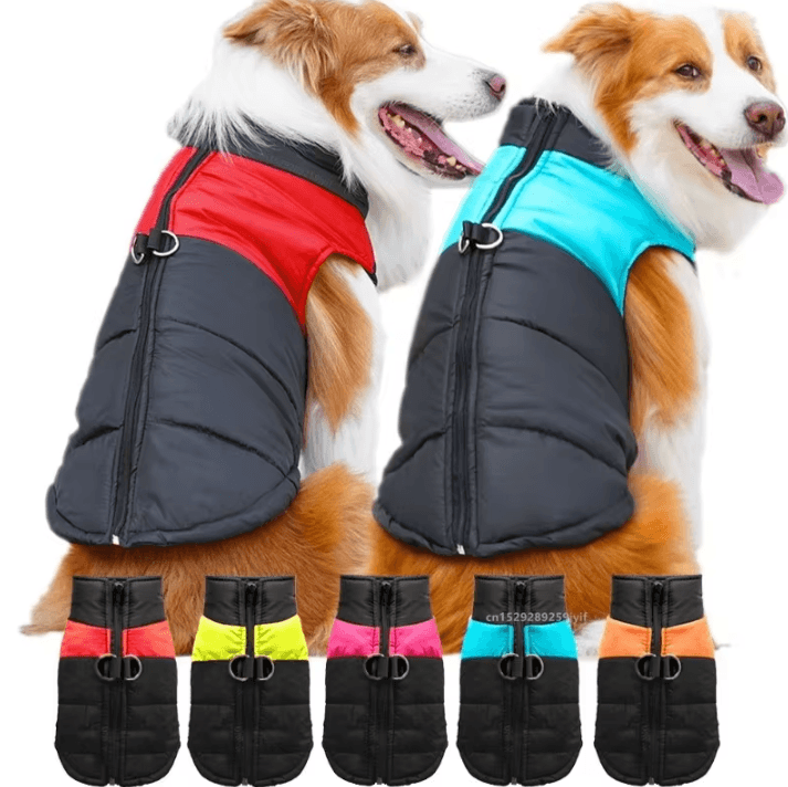 Waterproof Dog Coat Padded Winter Vest For Small, Medium And Large Dogs orange l