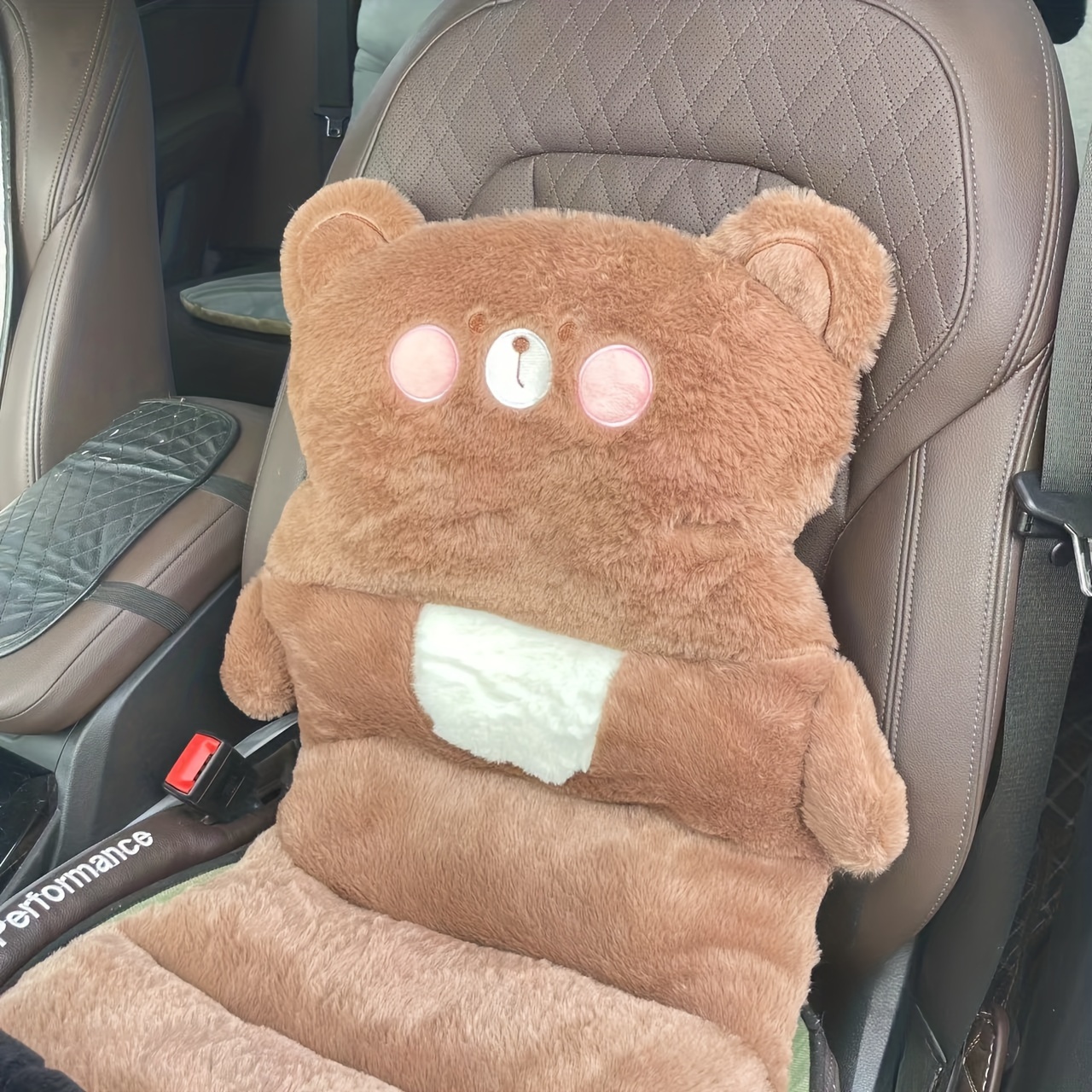 Thick And Warm Plush Car Seat Cushion, Integrated Cartoon Plush Cushion For Vehicles And Chairs rabbit