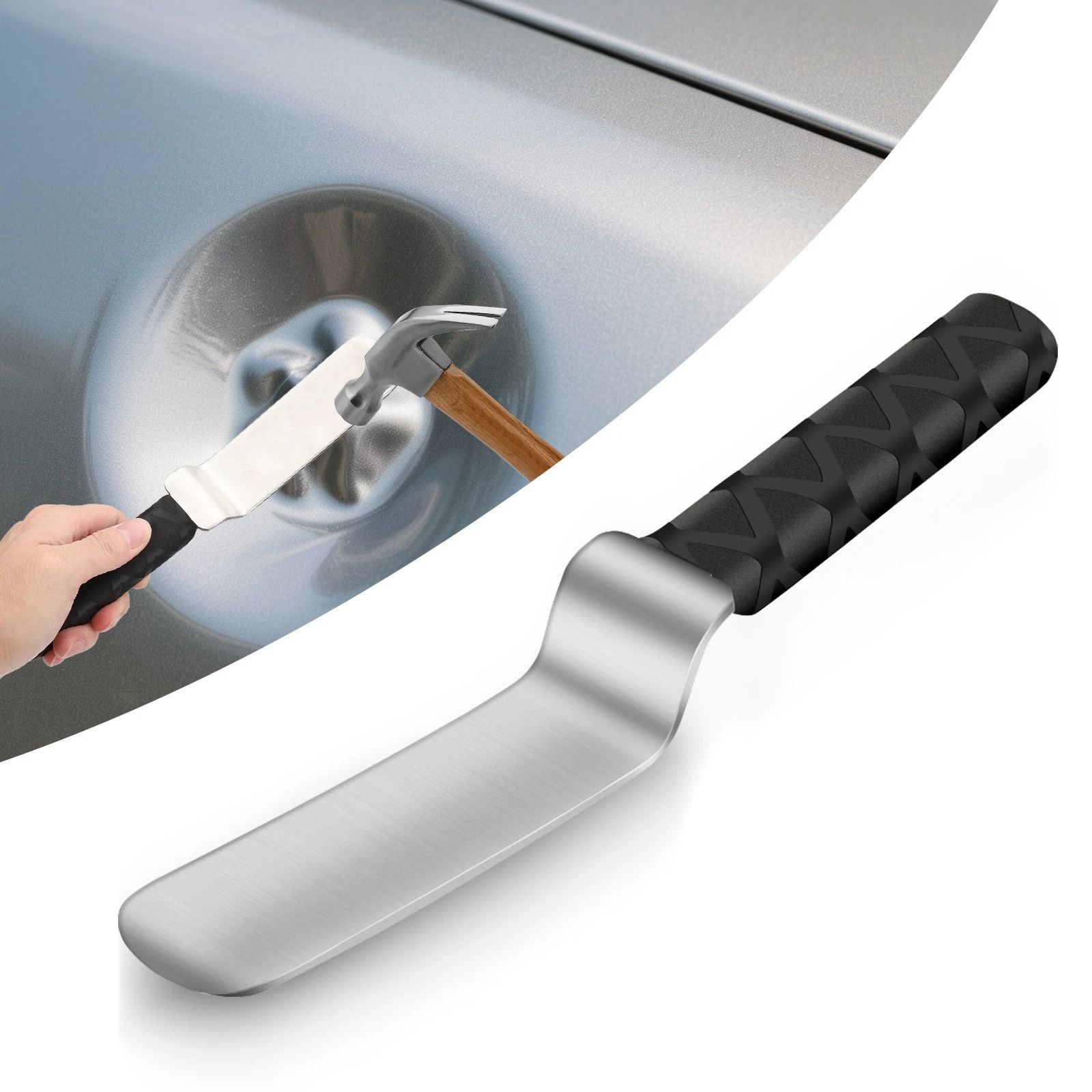 Car Dent Repair Tool, Stainless Steel Knockout Pad Paintless Body Sheet Metal Remover, Manual Dent Fix Car Dent Repair Tool, Stainless Steel Knockout Pad Paintless Body Sheet Metal Remover, Manual Dent Fix