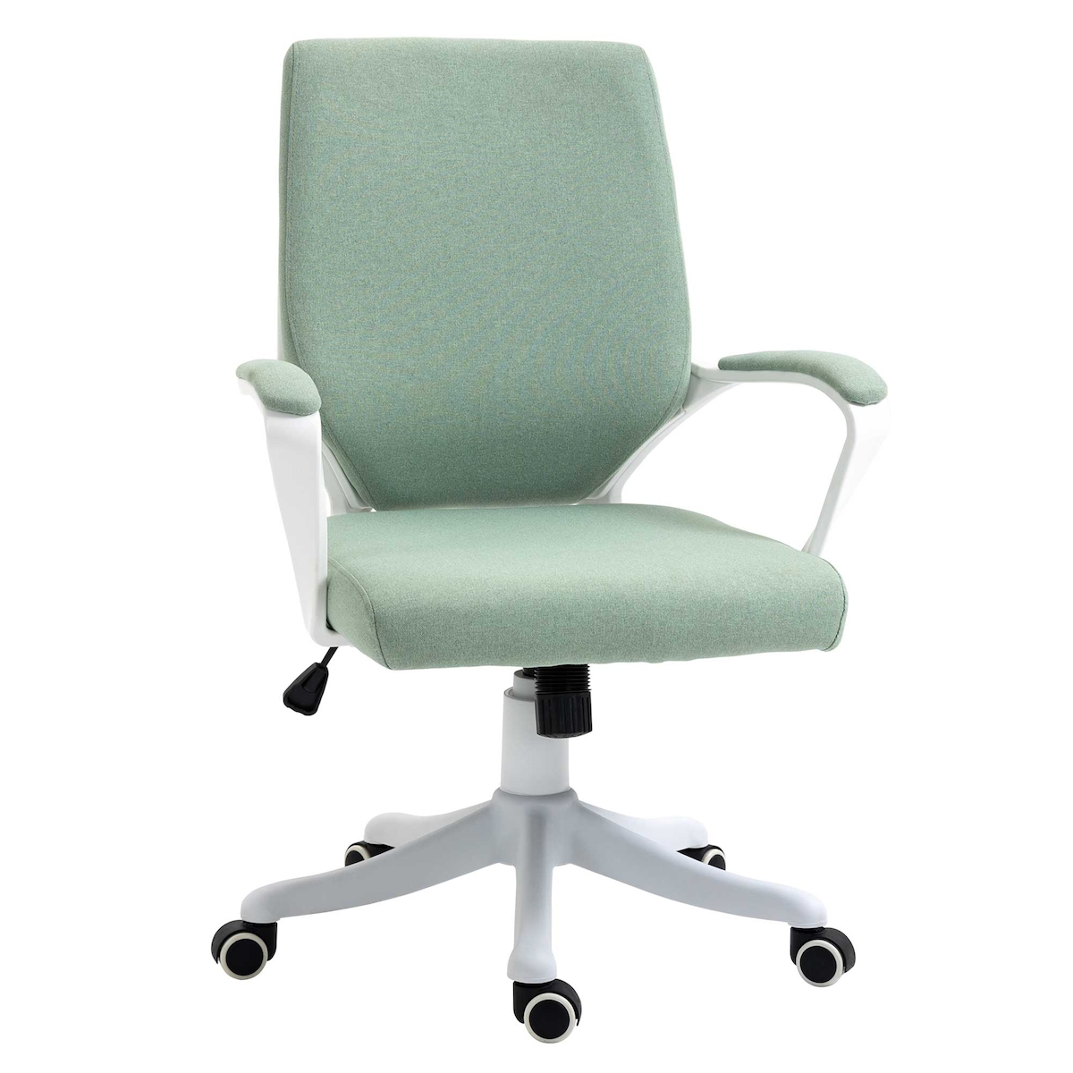 OKWISH Bürostuhl ergonomisch Grün 69x62x100 cm mit Wippfunktion Lendenwirbelstütze höhenverstellbar 360 Grad Rollen Webstoffbezug Image