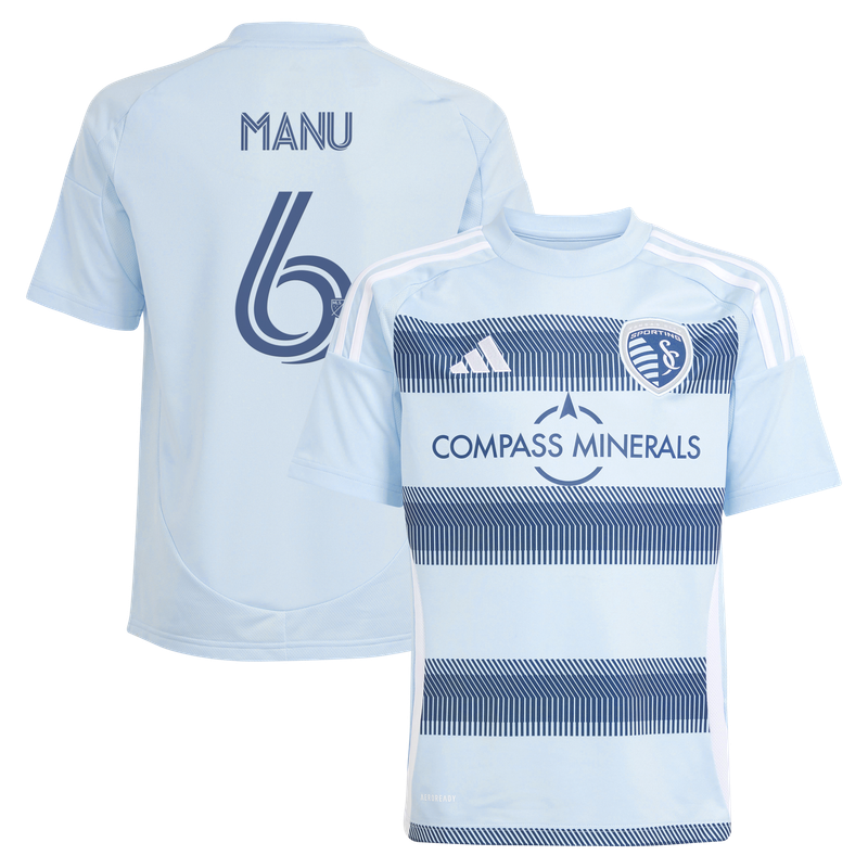 Youth adidas Manu García Light Blue Sporting Kansas City 2025 One KC Replica Jersey