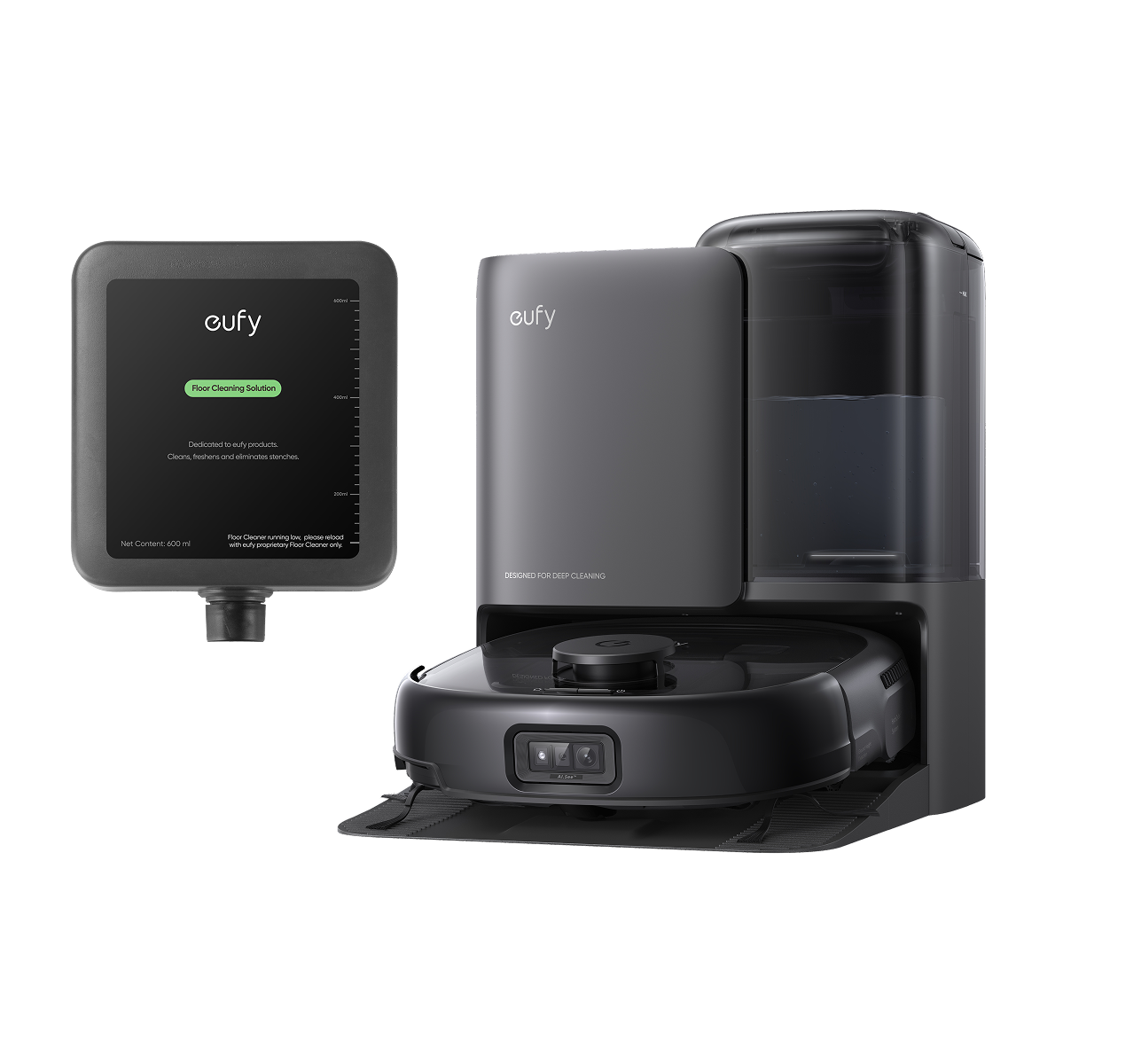 eufy Robot Vacuum Omni E25 + Cleaning Solution Black