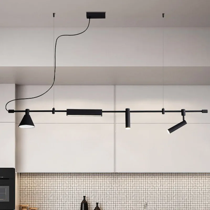 Nordic Designer Led Kronleuchter Spot Licht Schwarz für Tisch Esszimmer Küche Bar Anhänger Lampe Wohnkultur Beleuchtung Suspension Leuchte