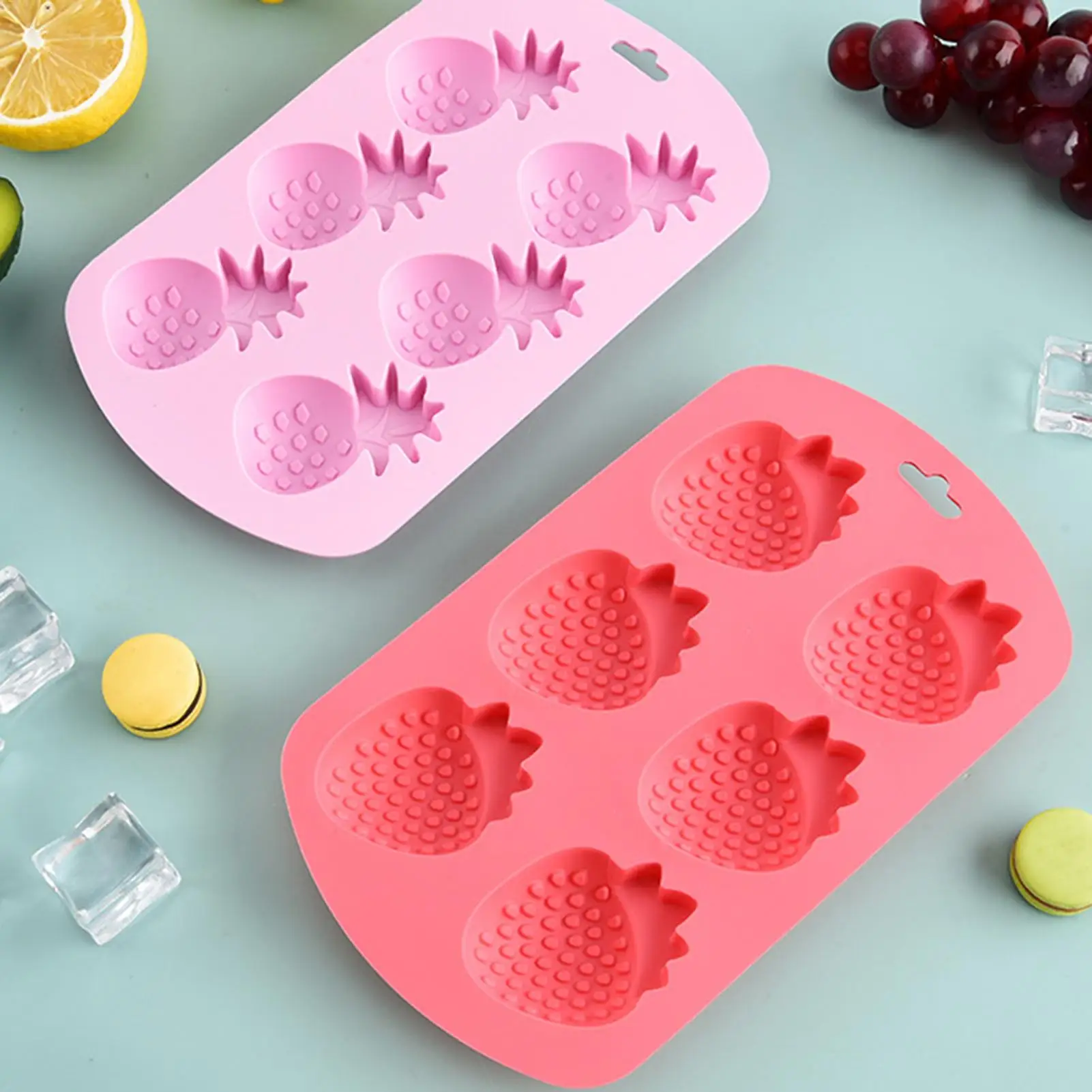 Silikonform Fruchtförmige Eiswürfel-Fondantformen Schokoladen-Bonbonform Backform Kuchendekorationswerkzeuge Harz-Kerzenform Wiederverwendbar Image