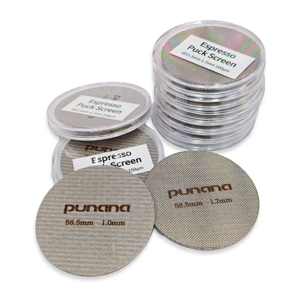Punana Espresso-Puck-Sieb, Espresso-Filter aus lebensmittelechtem 316-Edelstahl, professionelles Barista-Kaffeefilternetz, 51/53,3/58 mm