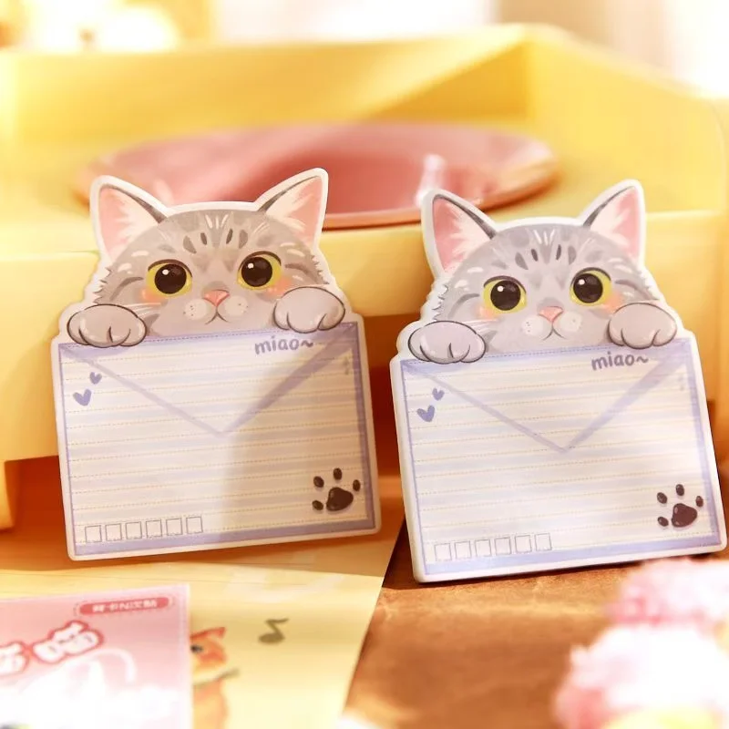 Kawaii Schreibwaren Pfotenabdruck Postamt Niedliche Katze Spezialform Klebende Studenten-Handbuch-Dekoration Material MessageTimes Lieblich Image