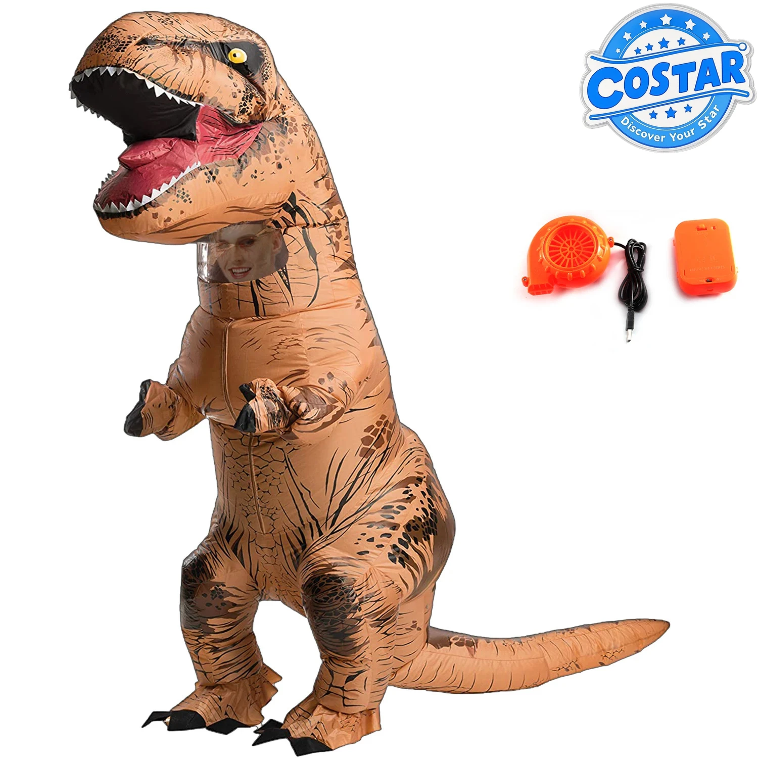 Aufblasbares Tyrannosaurus-Dinosaurier-Kostüm für Kinder, Kinder, Erwachsene, Rollenspiele, ausgefallenes Halloween-Maskottchen, Partybekleidung, Karnevalskostüm Image