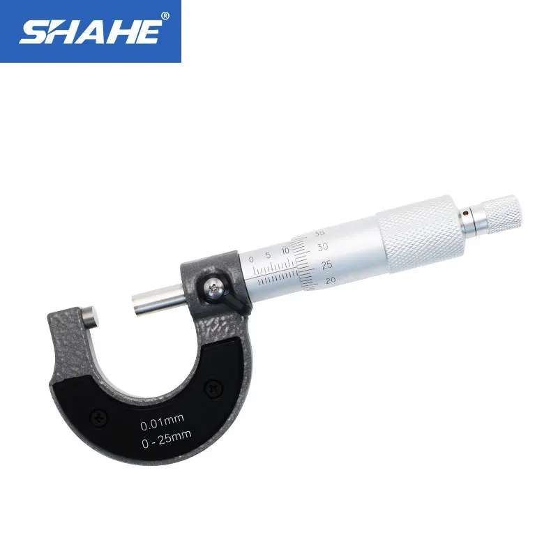 Präzises Messgerät, Mikrometer 0–25 mm, 0,01 mm, außen, metrischer Messschieber, Messmikrometer-Werkzeug Image