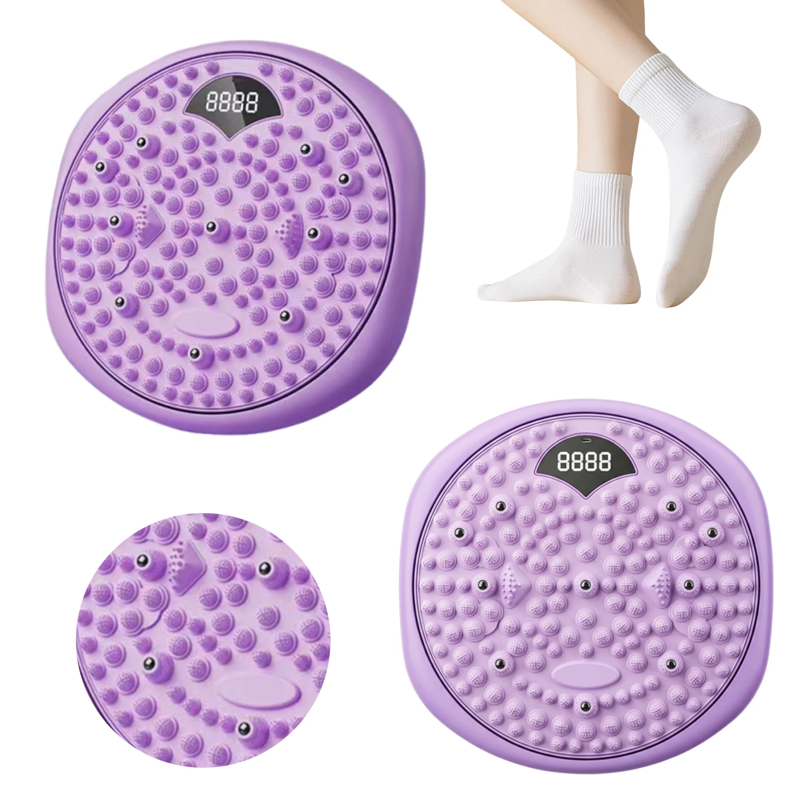 Magnetische Akupressurmatte Typ C, Aufladen, Fußmassage, Fitnessbrett, intelligente Zähldrehmaschine für den Bauch, Gewicht verlieren Image