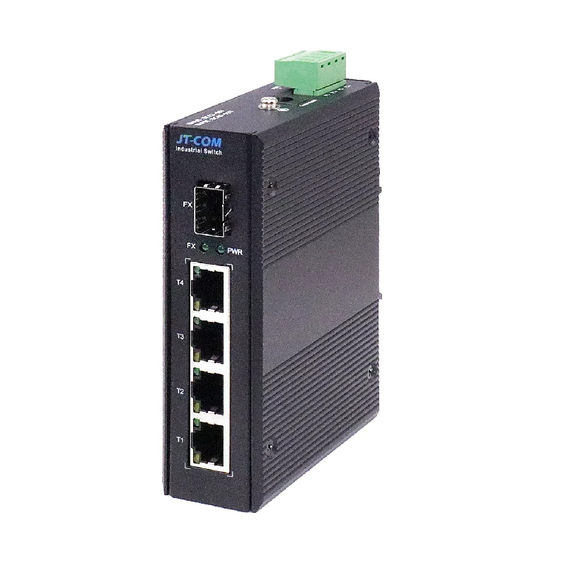 Switch industriel 5 ports 100M Fibre avec SFP Ethernet 10/100Mbps 4E+1SFP Montage sur rail DIN IP40 -40 à 85 ° C 6KV