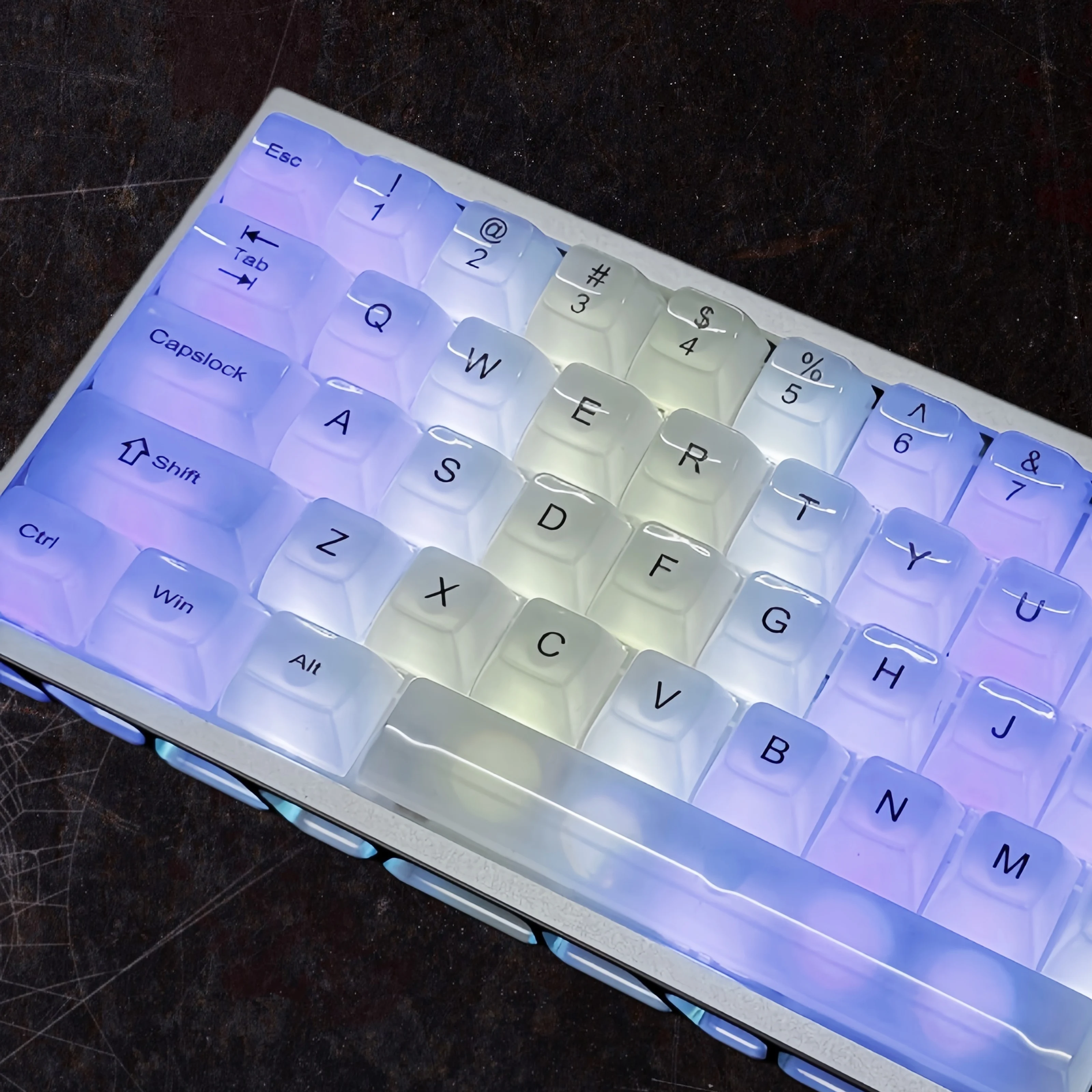 Weiße Jade Mattierte Transluzente Tastenkappen Jelly PC Tastenkappen-Set 115 Tasten OEM-Profil für Cherry Gateron MX Schalter Gaming-Tastatur Image