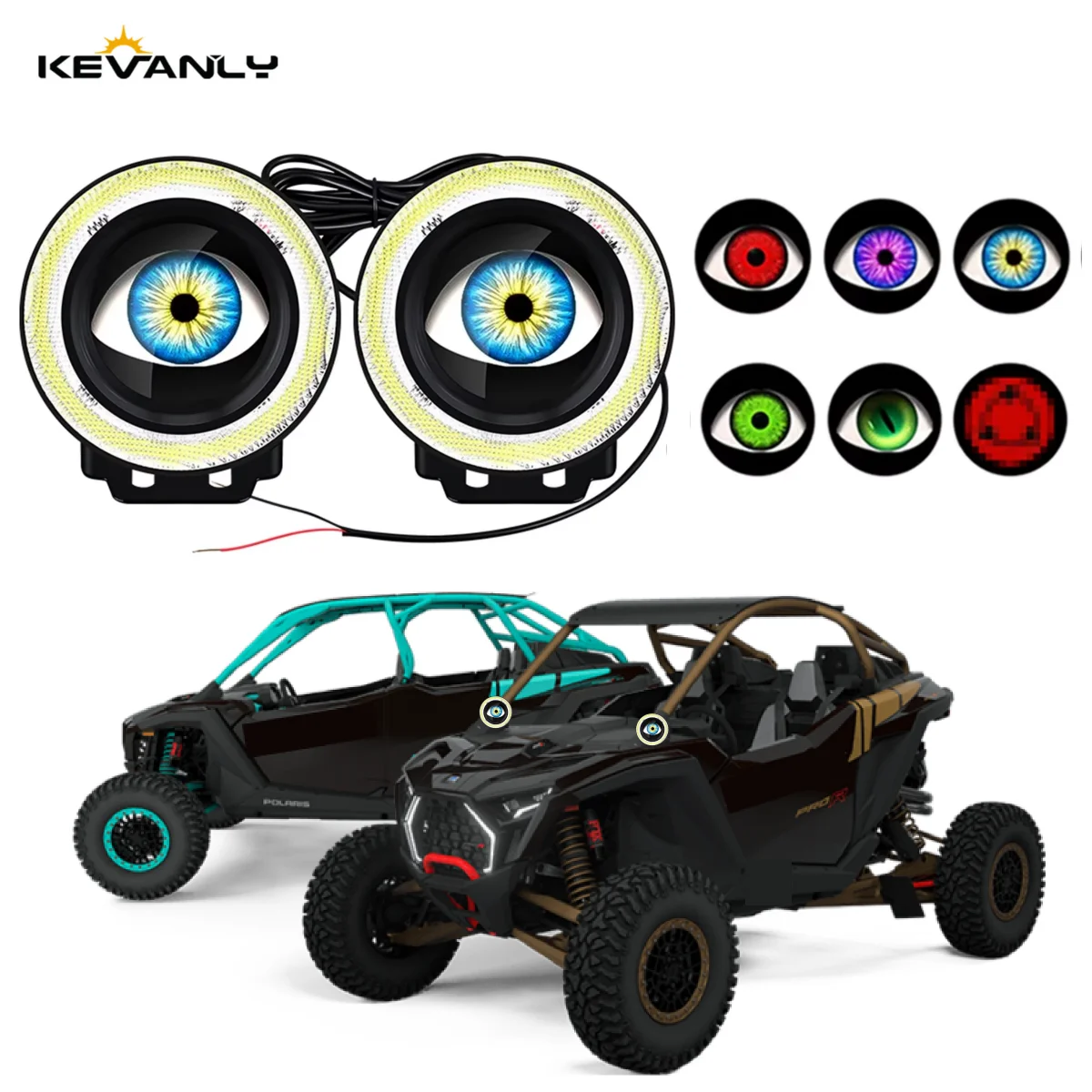 3,5 Zoll Auto Dynamische LED Angel Eyes Halo Ring 3D Objektiv Nebel Lampe RGB 32 82 Modi Auto Scheinwerfer Dekorative Licht Modifizierte Teile Image