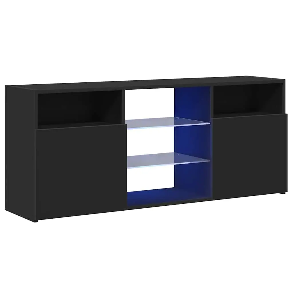 Schwarzes LED-TV-Schrank Lowboard Sideboard HiFi-Einheit 120x30x50 cm, Maßgefertigt Image