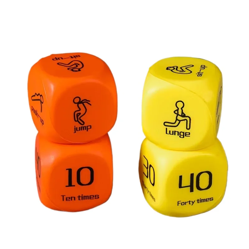 Nouveau produit : 2 dés de fitness, dés de sport à 6 faces, jeu de cours de fitness et de sport en groupe 5 cm