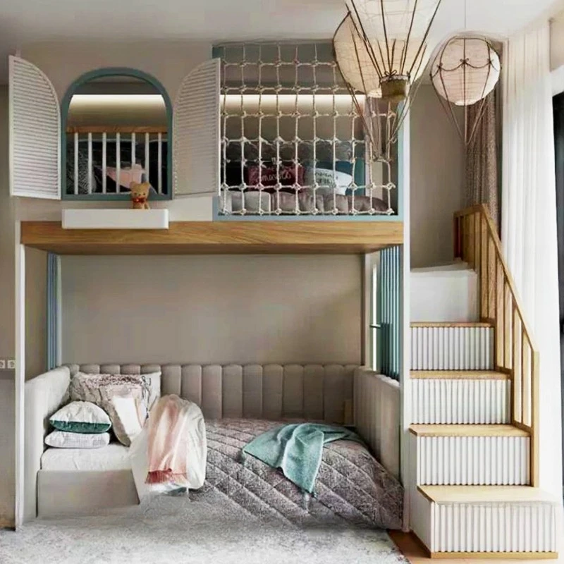 Die oberen und unteren Böden sind für Erwachsene erhältlich. Kleines Doppel-Be-D, oberes und unteres Etagenbett, Eltern-Kind-Massivholz be d.