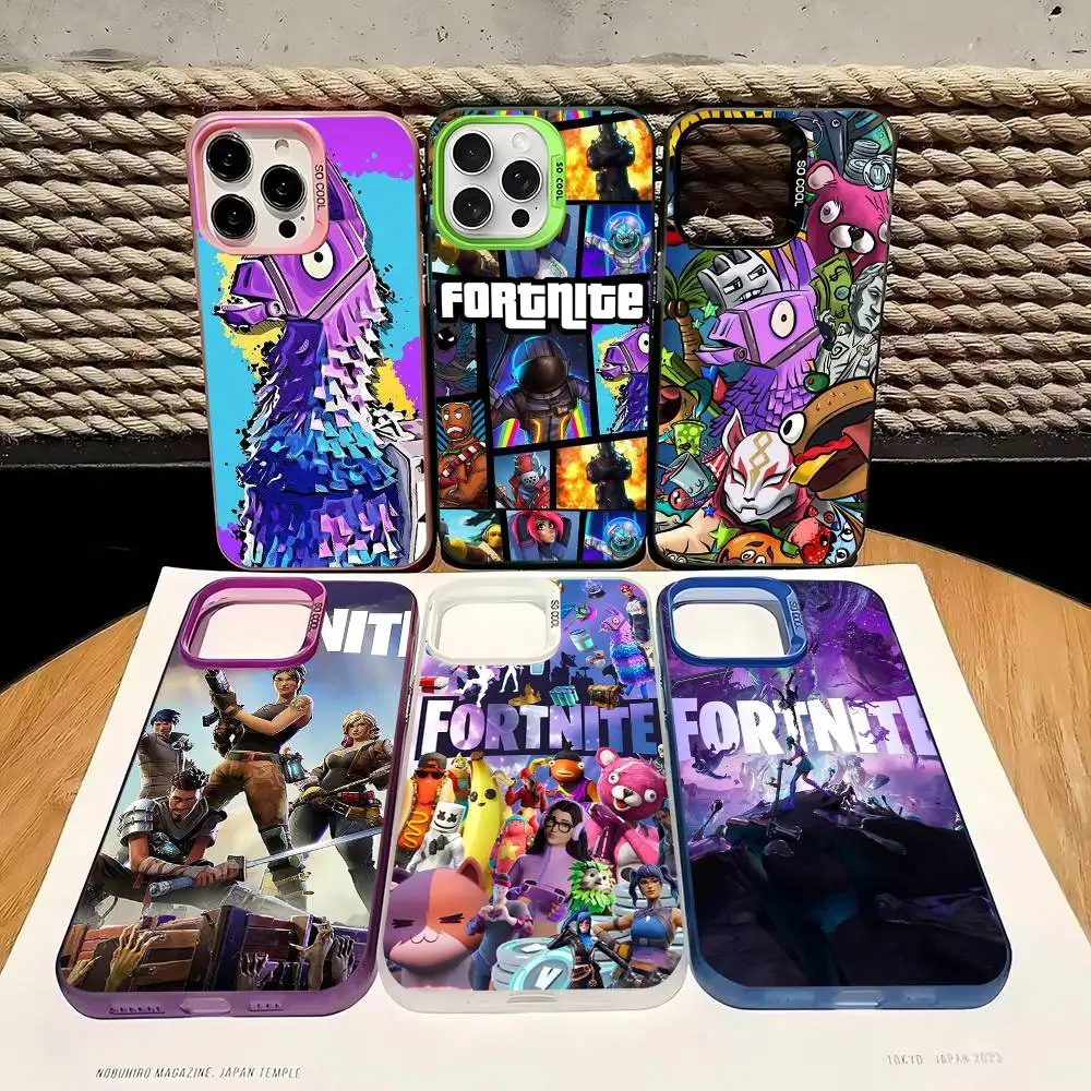 F-Fortnites-Cools Handyhülle für iPhone 16, 15, 14, 13, 12, 11, Pro Max, matt, stoßfest, Rückseite, Anti-Fall, matte Abdeckung Image