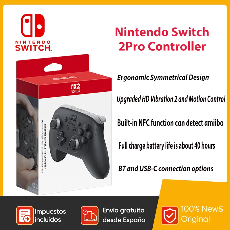Nintendo Switch 2 Pro Controller Kabelloser Gaming-Controller für NS2 Neu mit GL/GR Rücktasten Optimiertes Tastenlayout Präzise Image
