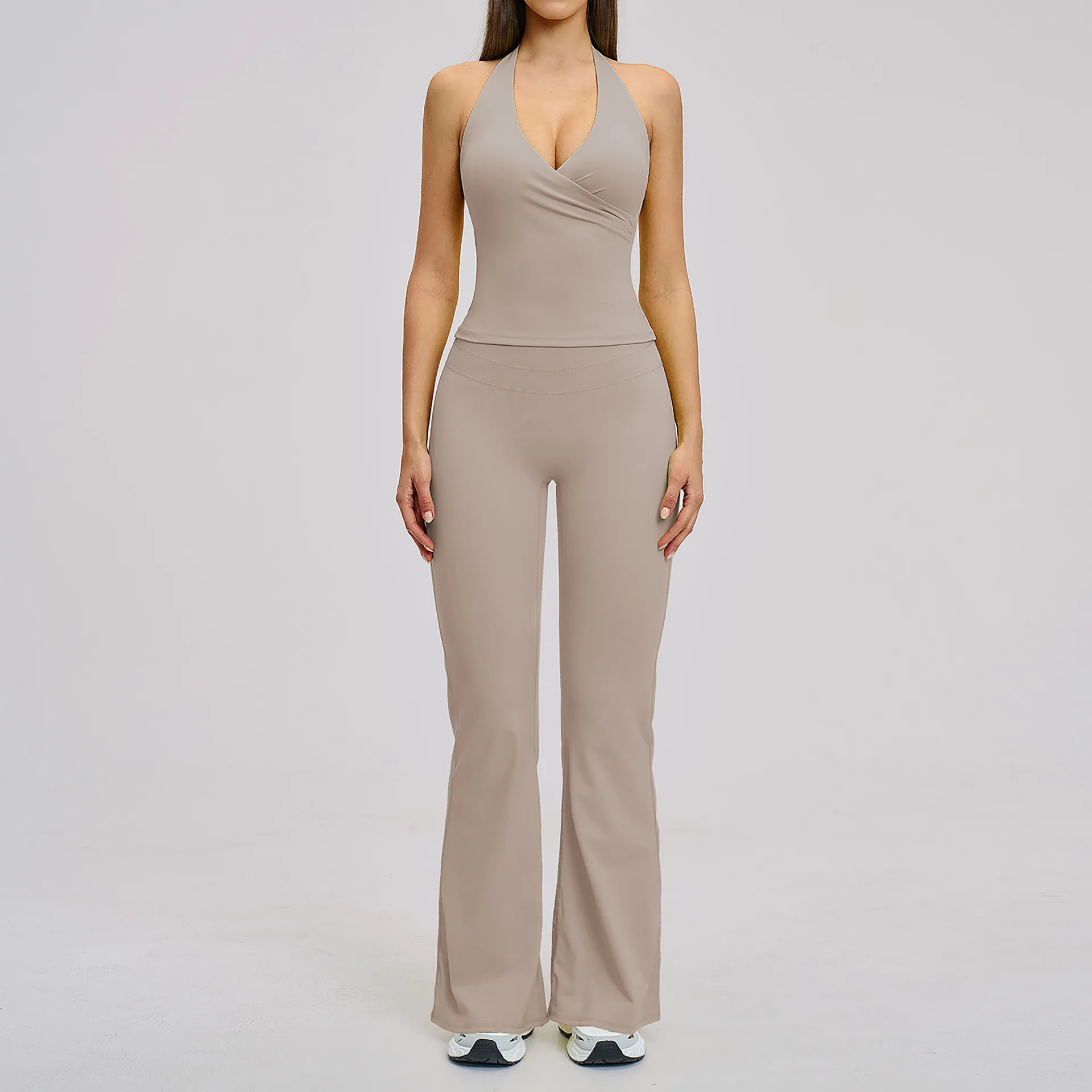 Ensemble de yoga pour femme : survêtement, vêtements de sport, tenue de fitness, legging de gym, soutien-gorge de sport, ensemble de yoga à manches longues