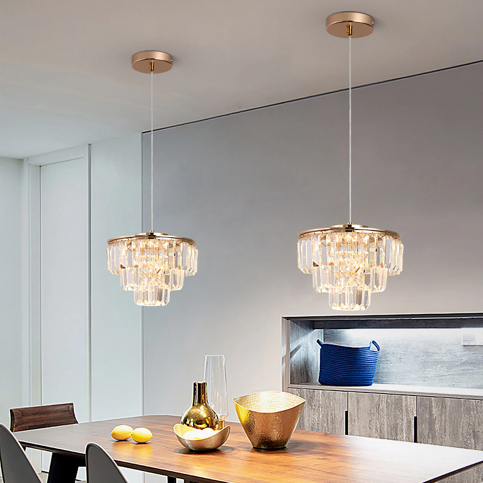VETRULUS Luxus Kristall Kronleuchter Glanz Design Gold Moderne Led-deckenleuchte Wohnzimmer Schlafzimmer Hängen Lampe Beleuchtung Leuchte Image