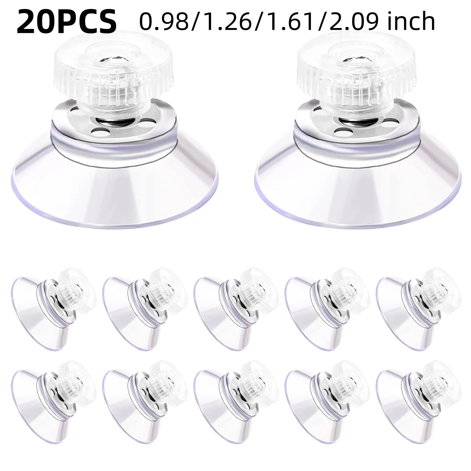 20PCS 0,98/1,26/1,61/2,09 zoll Saugnäpfe mit Schraube Runde PVC Sauger Mutter Starken Klebstoff Saug halter Gummi Sauger Pad Image