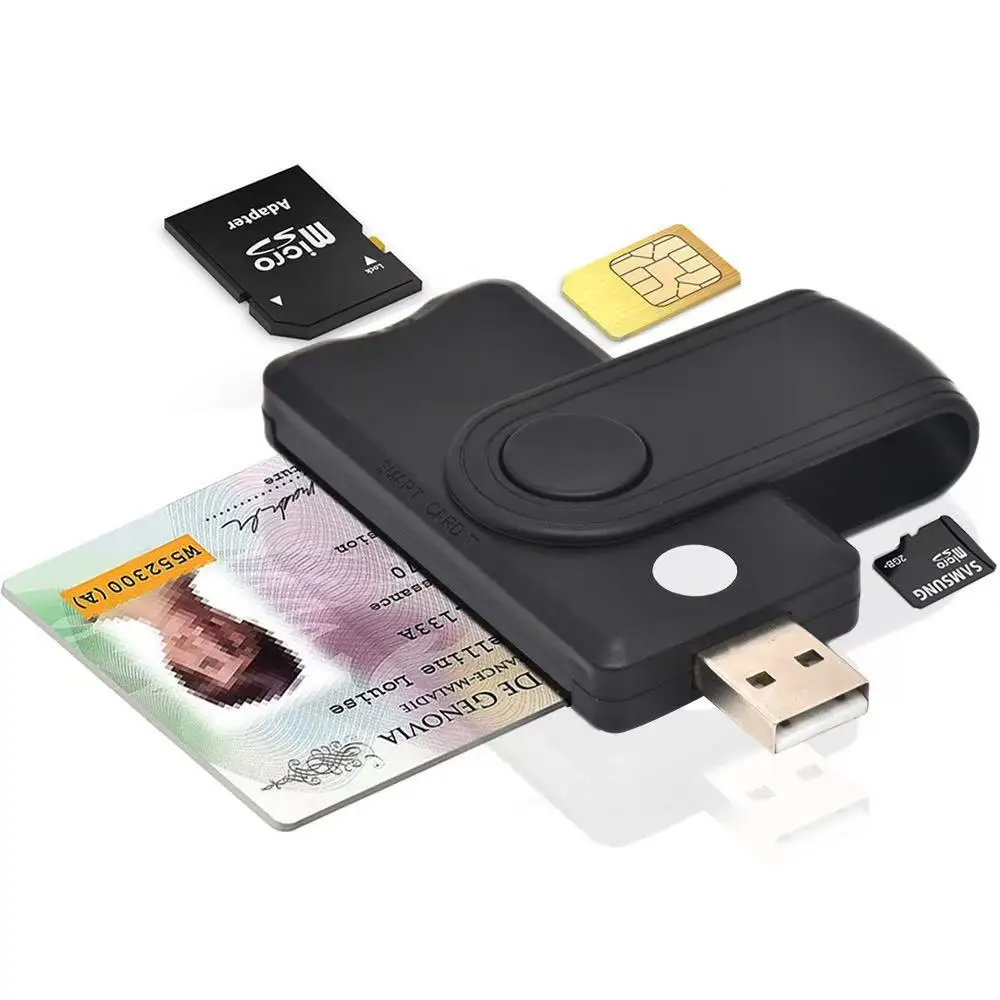 UTHAI für Windows 7 8 10 Linux OS, USB SIM Smartcard-Lesegerät, für Bankkarten IC / ID EMV SD TF MMC Kartenleser USB-CCID ISO 7816 Image