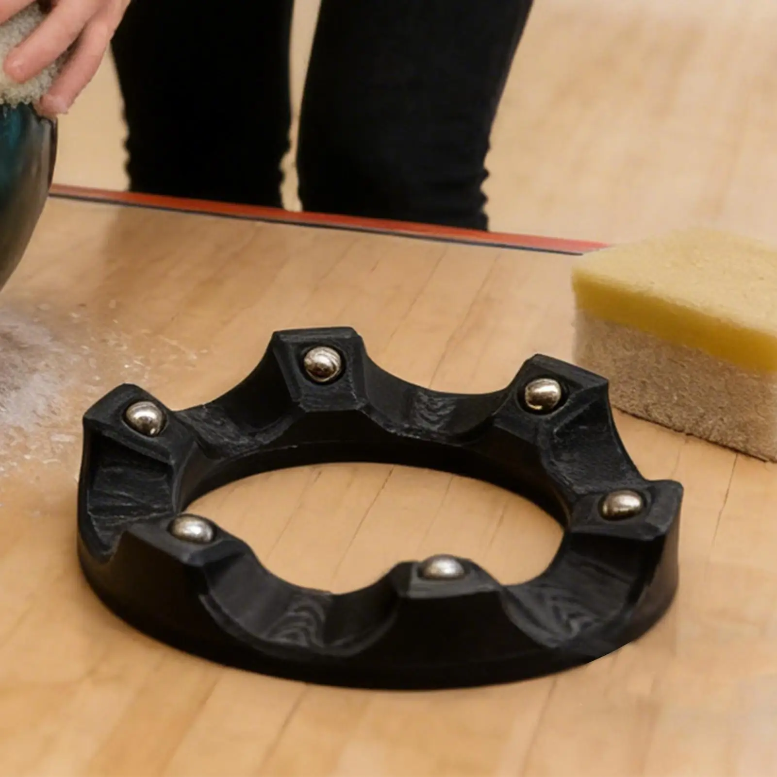 Bowlingkugel-Schleifpad mit Drehständer, 360-Grad-Rotation, Kugelbecher-Polierpad für Leistungstraining und Wettkämpfe Image