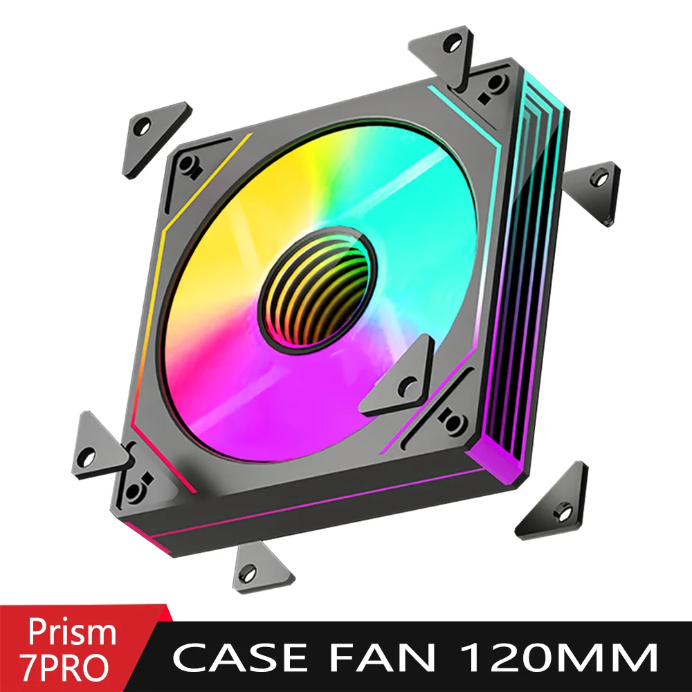 PRISM 7 PRO Computergehäuselüfter, 120 mm ARGB, 4-poliger PWM-Lüfter, leiser Lüfter, 12 V, hoher Luftstrom, 58,36 CFM/800–1800 U/min Image