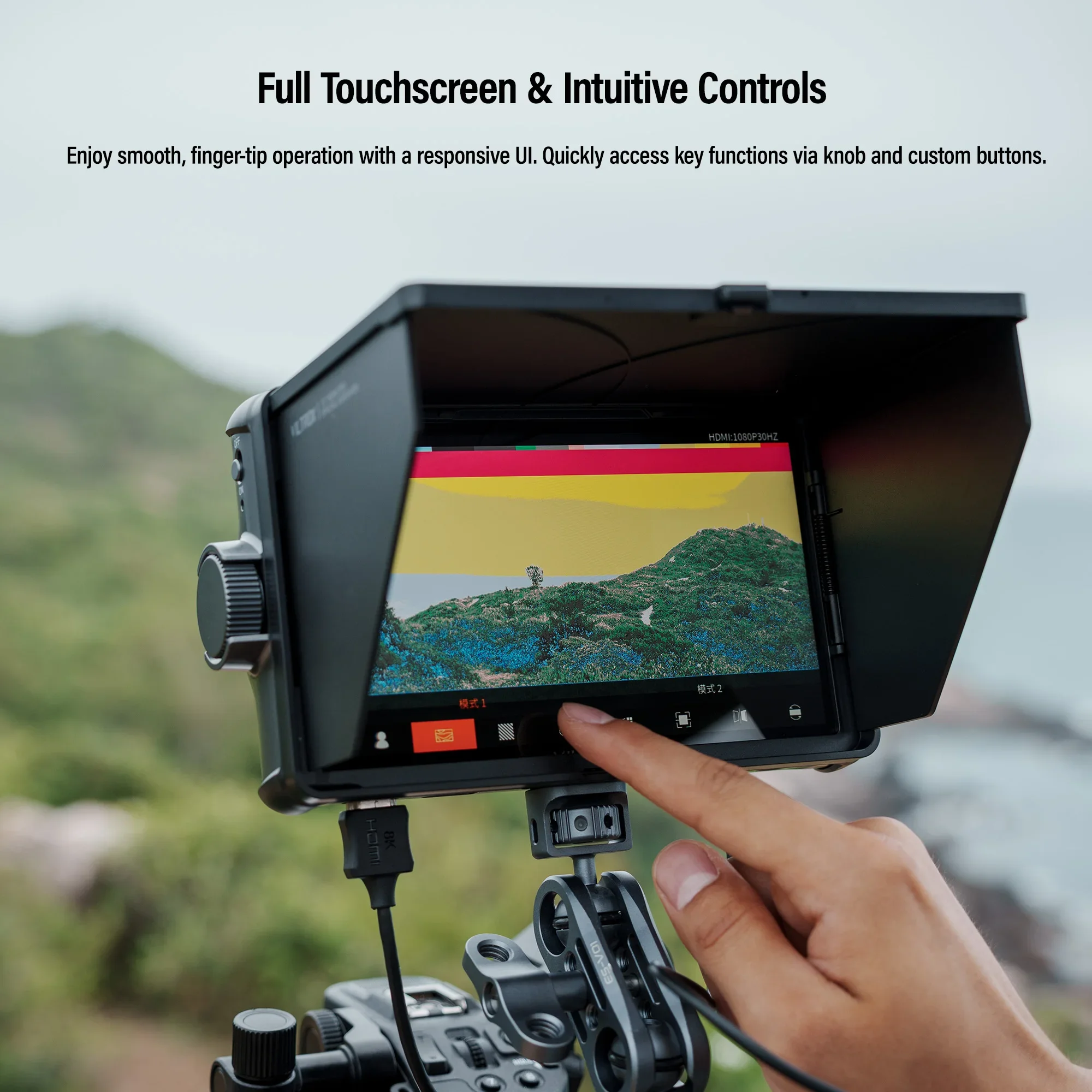 Viltrox DC-A1 Digitalkamera-Monitor, 7-Zoll-Breitmonitor, 2800 Nits, 1080P, 4K-HDMI-Touchscreen-Monitor für Sony Nikon Fujifilm Image