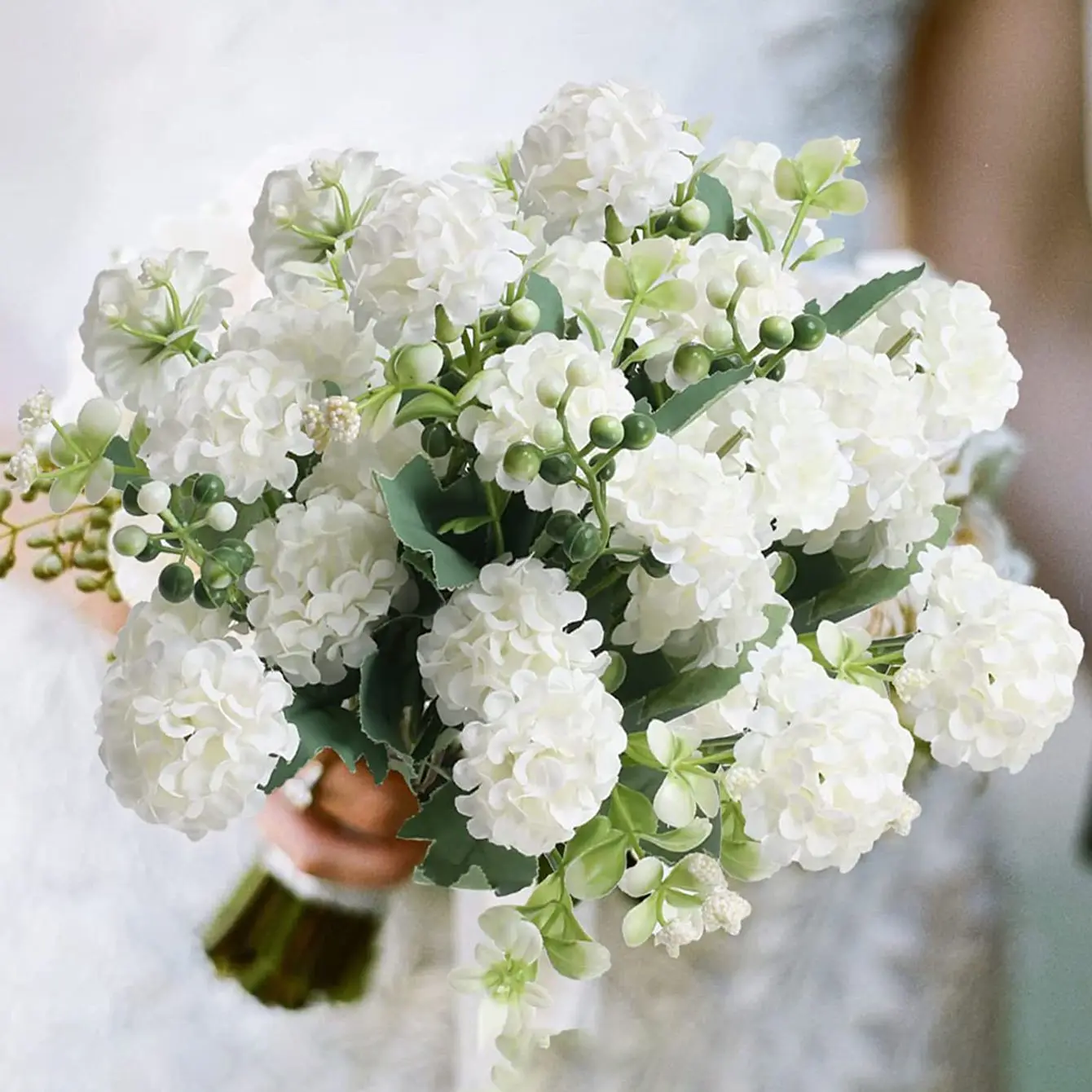 Seiden-Kunstblumen Kugel-Chrysanthemen Hochzeitskranz Brautstrauß Valentinstag Heim Zimmer Tisch Garten Bogen DIY Geschenk Dekoration Image