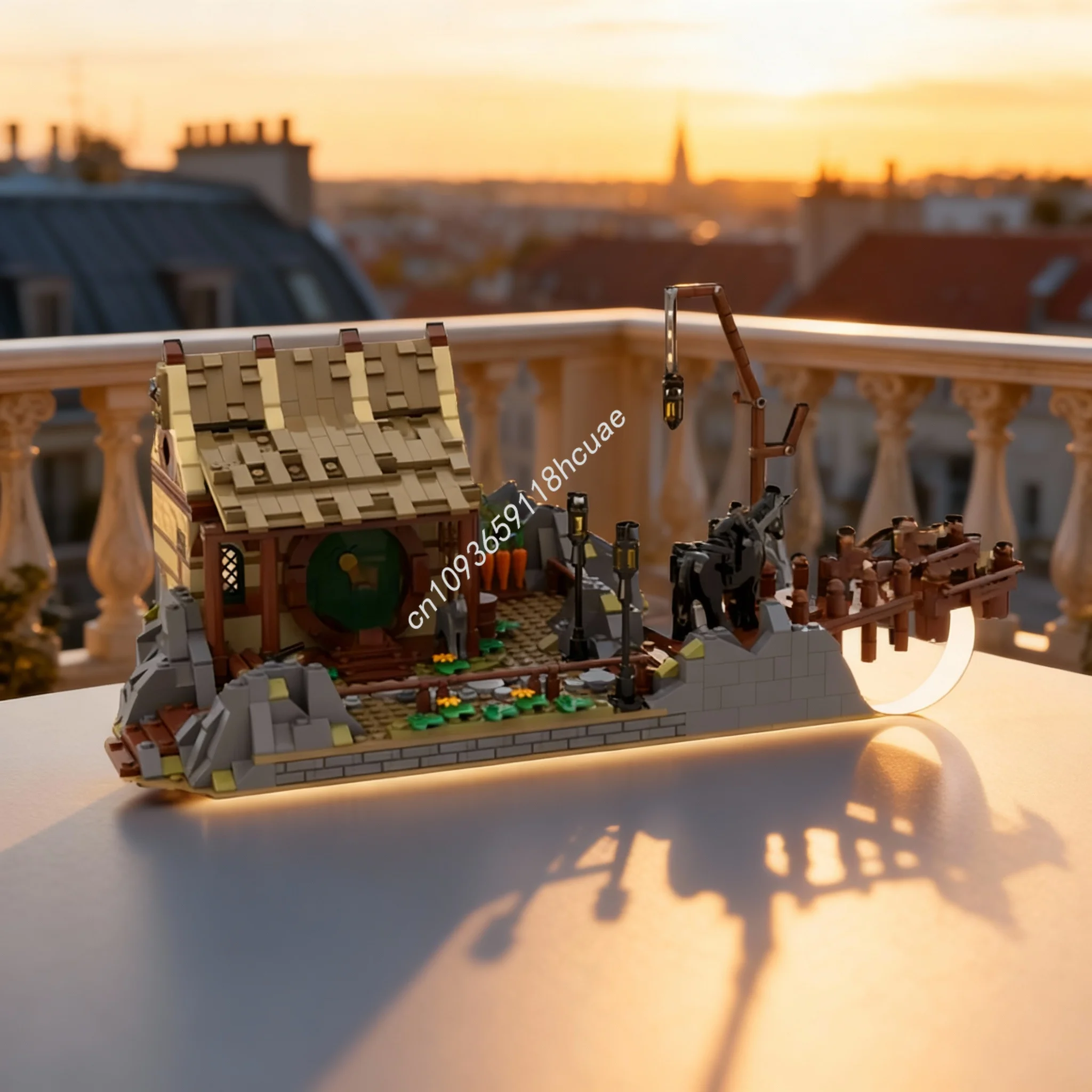 1033 Teile MOC Bucklebury-Fähre Hobbit Herr der Ringe Modellbausatz Architektur Weihnachtsgeschenke Kreative Bildung Image