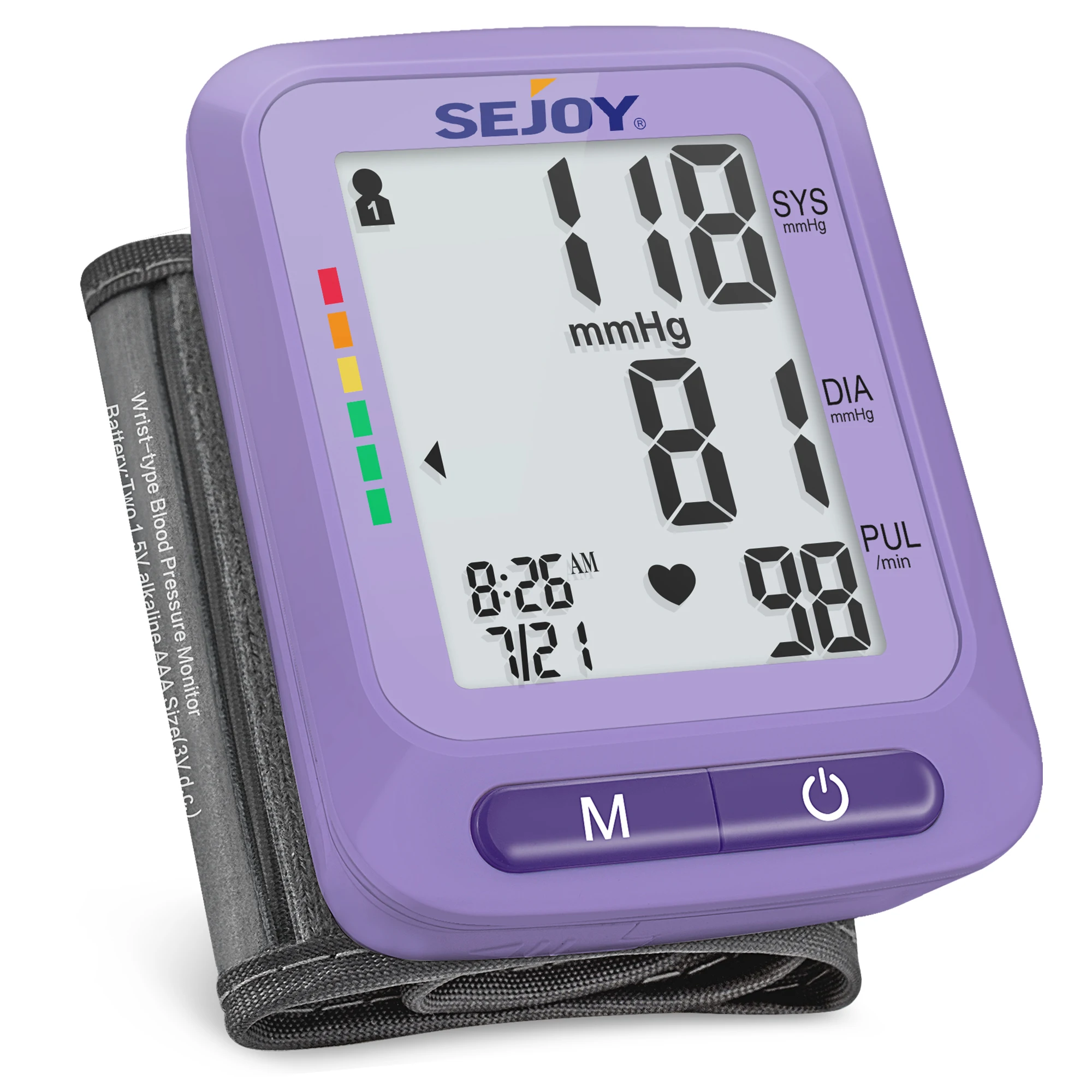Sejoy Tragbares Digitales Handgelenk-Blutdruckmessgerät Sphygmomanometer LCD-Bildschirm Gesundheitspflege Medizinisches Herzfrequenz-Pulsmessgerät Image
