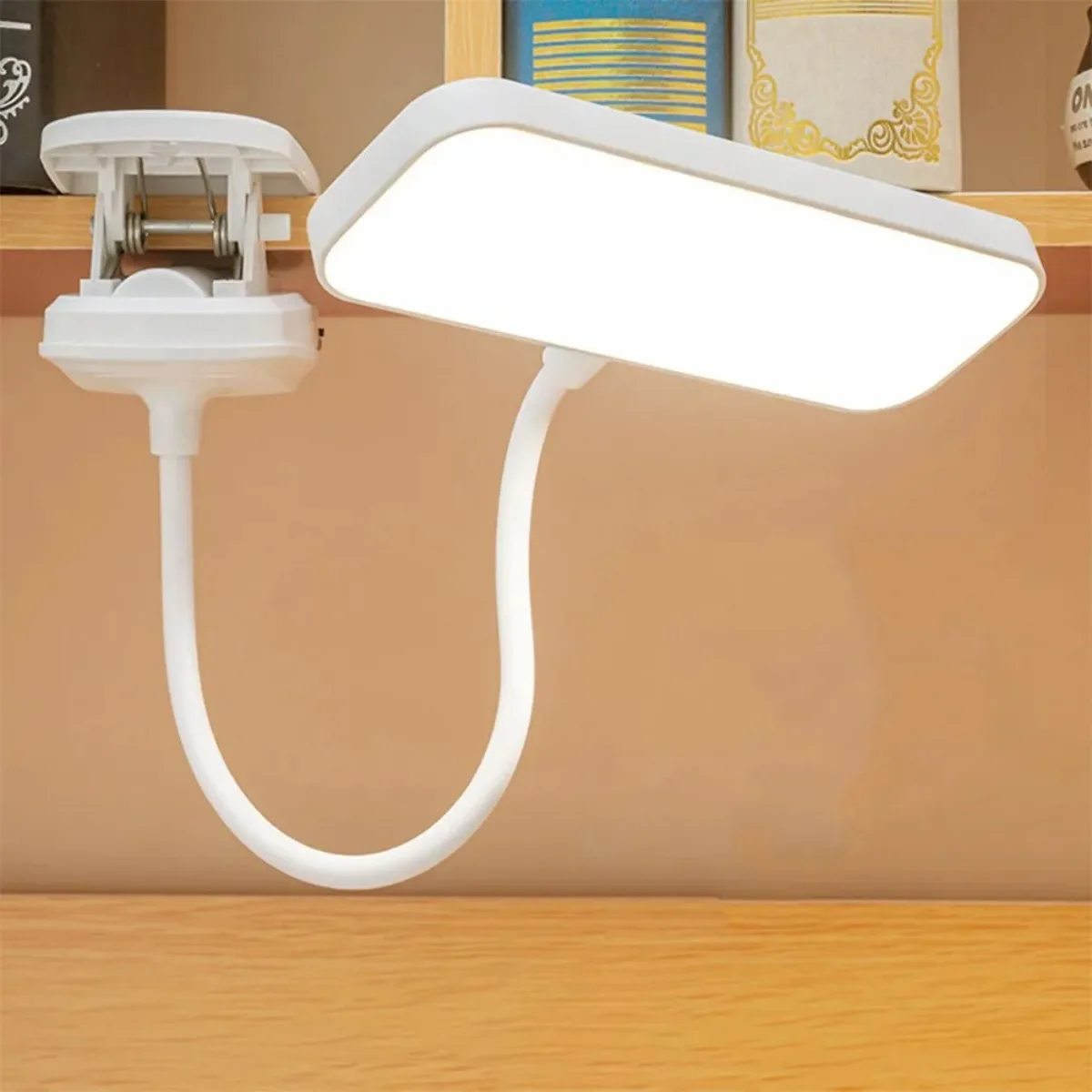 360 ° Flexible Arbeitstischlampe mit Clip, USB, dimmbar, Nachttischlampe, Nachttischlampe, Nachtlicht für Schlafzimmer, Arbeitszimmer, Lesen, Büro, Arbeit