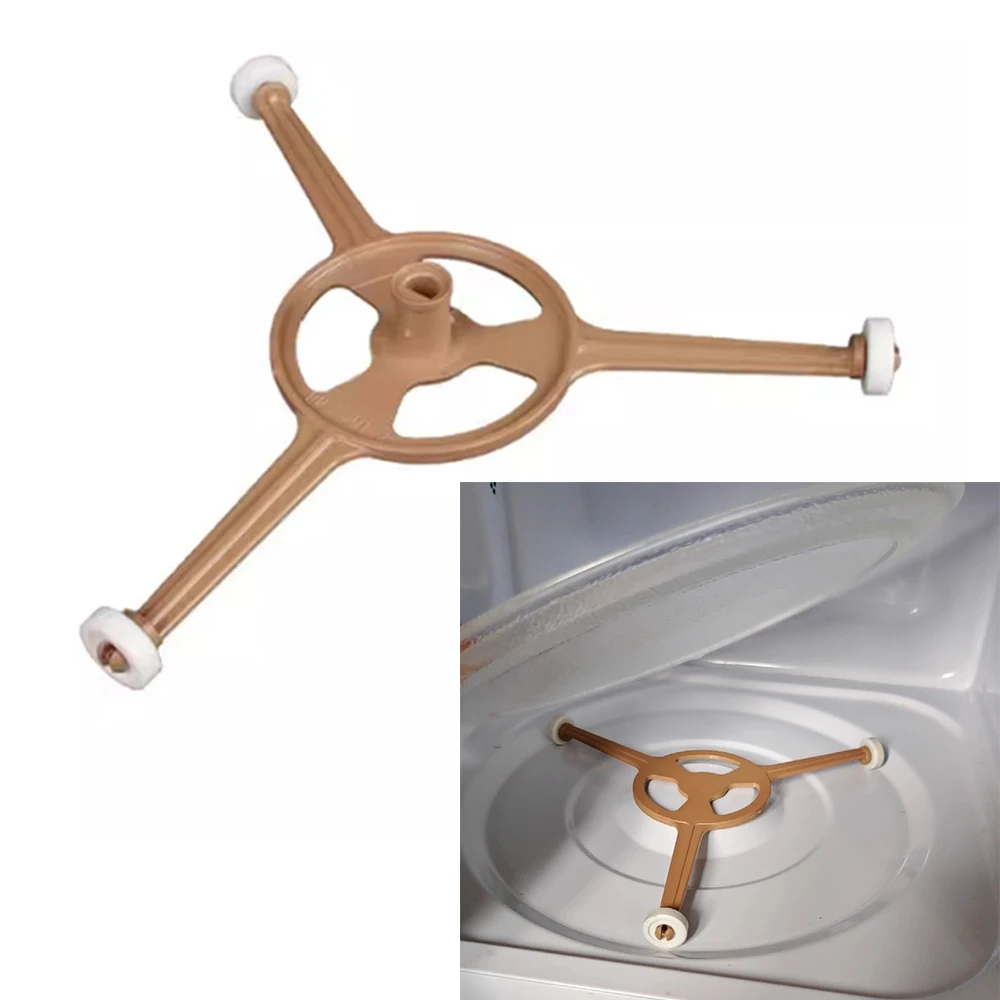 1Pc Mikrowelle Ring Roller Unterstützung Glas Plattenspieler Platte Halter Stehen mit Triple Arm für Midea Mikrowelle Zubehör Image