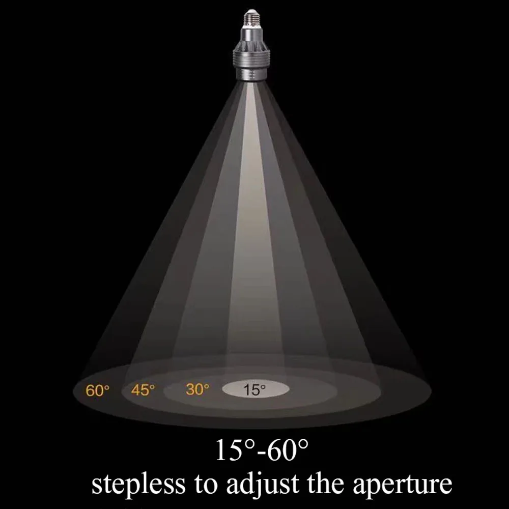 Fokussierender LED-Strahler, 110 V, 220 V, Glühbirne, E27, Schraub-Zoom-Strahler, warmes Licht, neutrales Licht, Raumwandbild, Restaurantbeleuchtung Image