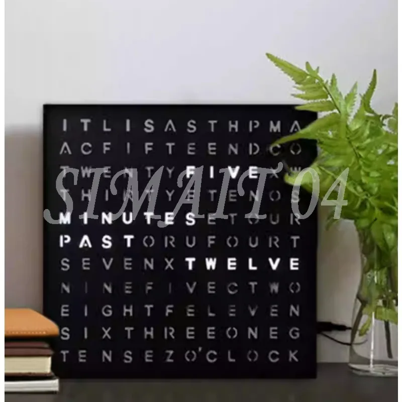 CP37M Kunst-Dekor-Uhr Zeitanzeige in Worten Quadratische Wand-Alphabet-Zeituhr Deutsche Wortuhr Image