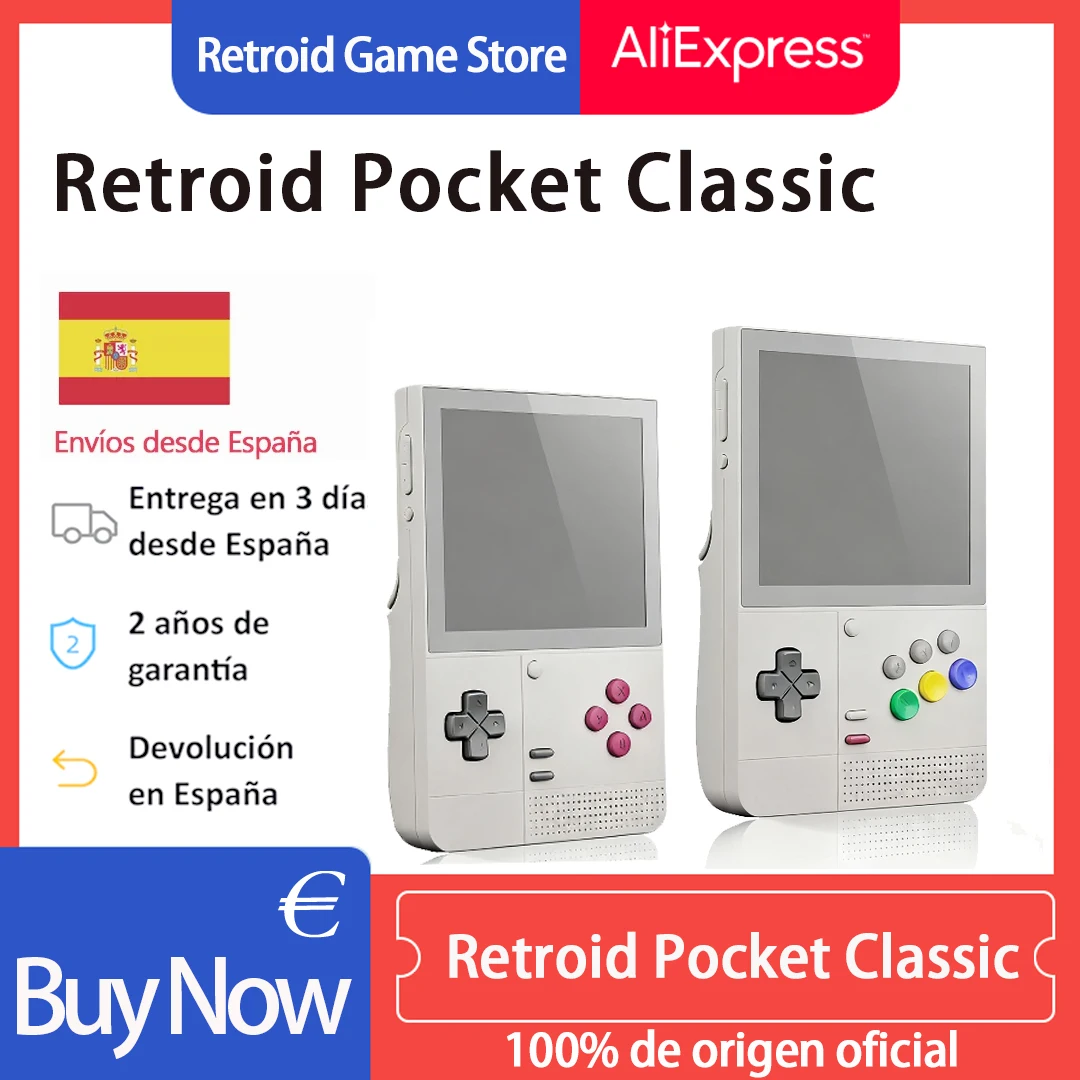 Retroid Pocket Classic Retro-Spielekonsole Handheld 3,92 Zoll AMOLED 1080P 60 FPS Android 14 Tragbarer Retro-Videospiel-Player Adreno