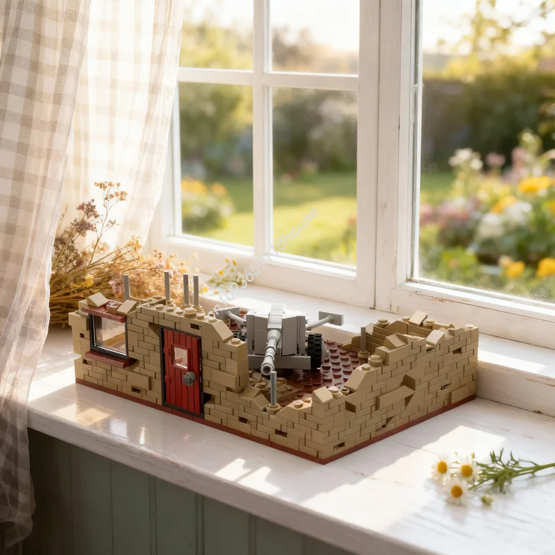 437-teiliges MOC Dunkelbraunes Gebäude-Ruinen-Modell Bausteine Weihnachtsgeschenke Architektur DIY Zusammenbau Kreative Bildungsspielzeuge Idee Image