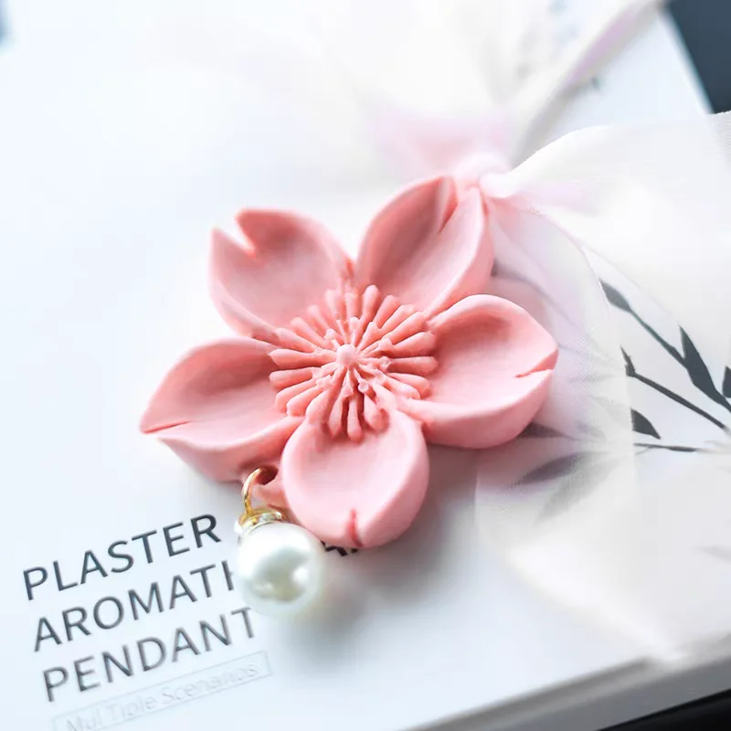 Kirschblüte Blumen Aromatherapie Wachs Anhänger Silikonform DIY Blume Gips Gips Kunsthandwerk Auto Dekoration Formen Image