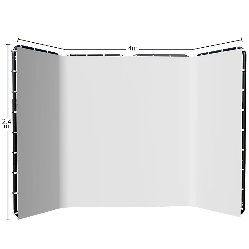 2.4x4 Background Frame black/white/Green/gray Screen Wall Foldable For Tiktok Live Photo Studio Kit Chromakey Green Screen Frame Image