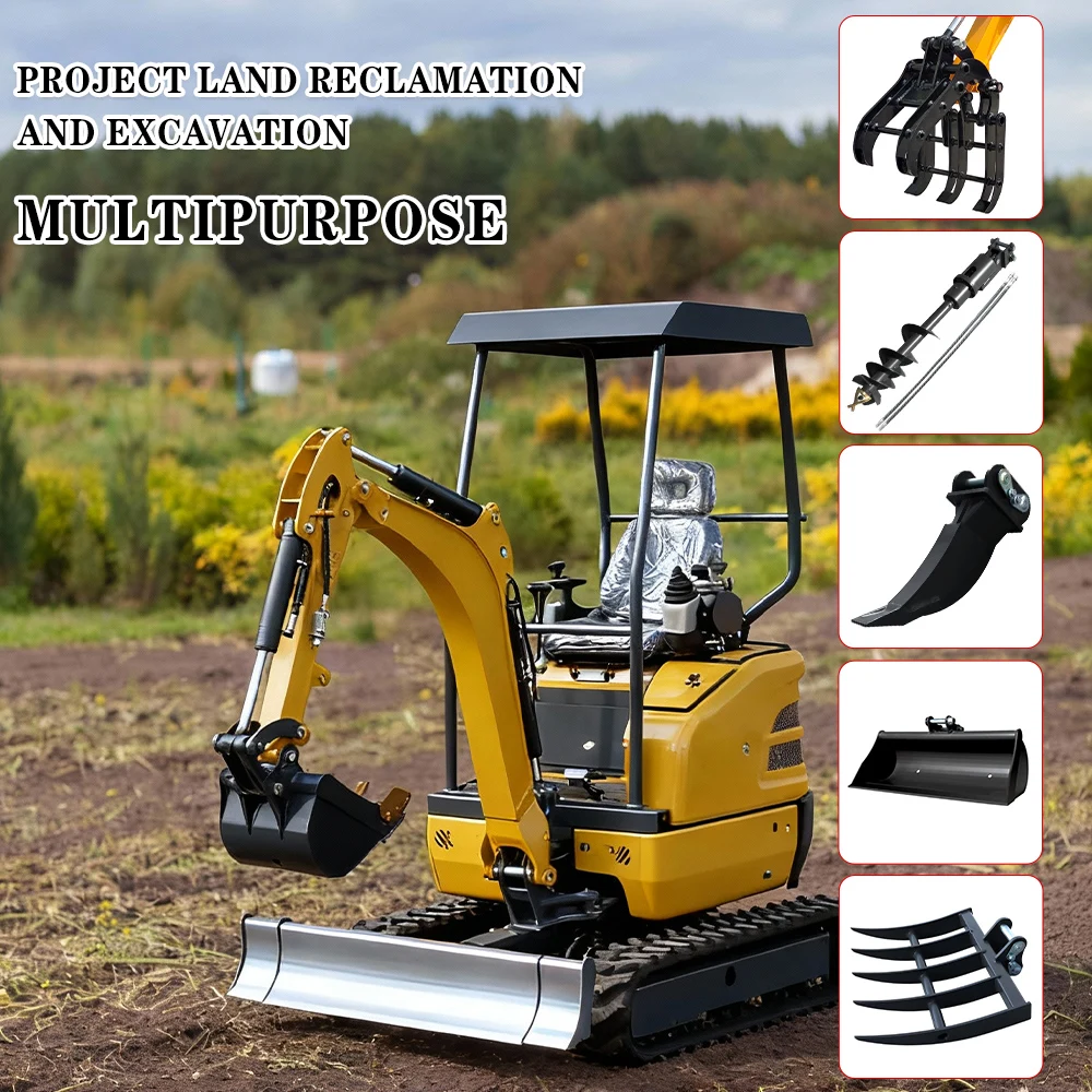 Mini-Bagger Grauer Fünf-Zahn-Rechen & Aufreißer Verschleißfestes Lockerungs-Zubehör für Kleine Bagger in der Landwirtschaft Image