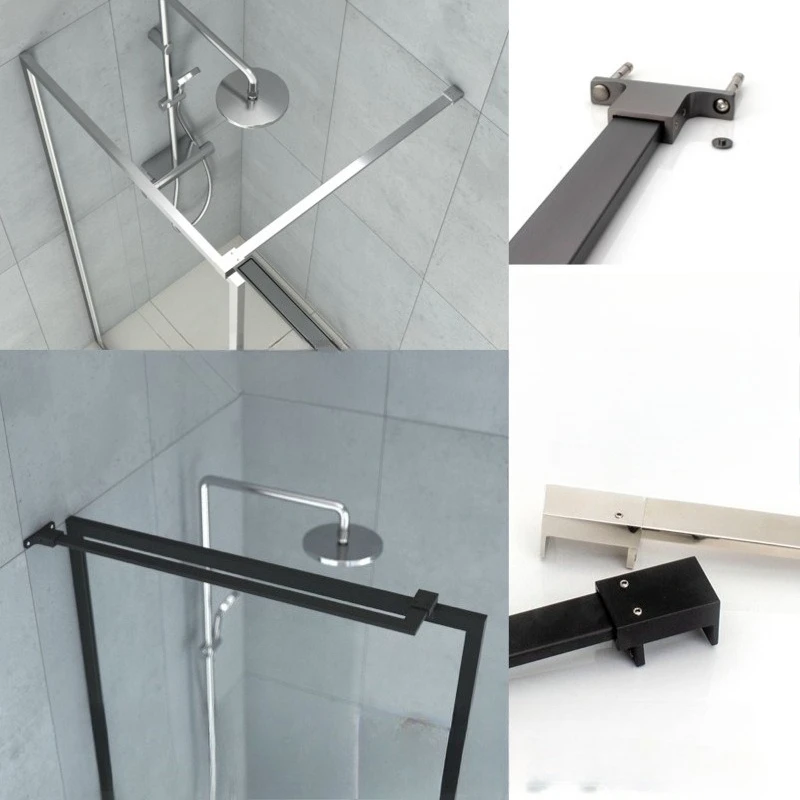 1PCS Edelstahl Dusche Glas tür feste stange/clip, Badezimmer glas unterstützung bar (YZH01A)