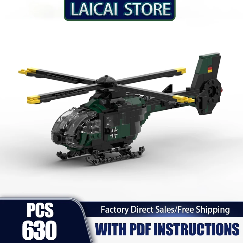Aerial Fighter Modell Moc Bausteine Eurocopter EC135 T1/H135 Modell Technologie Ziegel DIY Montage Urlaub Spielzeug Set Geschenke Image