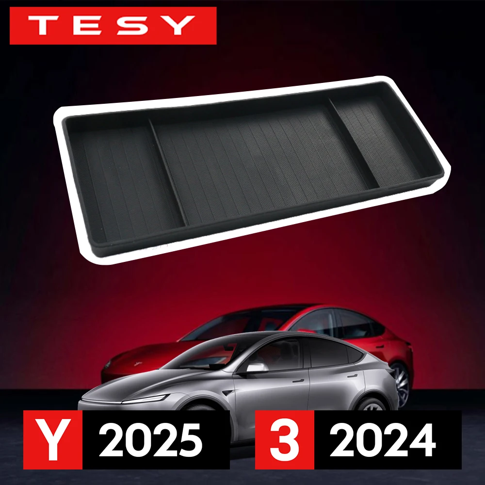 Für Tesla Neues Modell Y Juniper 2025, Startmodell 3, Highland 2024, hintere Bildschirm-Aufbewahrungsbox, Armaturenbrett, Taschentuchbox, Fach, ECT-Panel Image