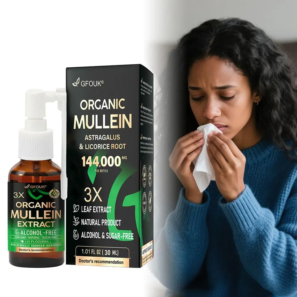 Kamelienblüten-Organik-Hochextrakt-Königskerzen-Kräutermischung Lungenreinigungsspray – Teil der traditionellen Atemwegsunterstützungsroutine Image