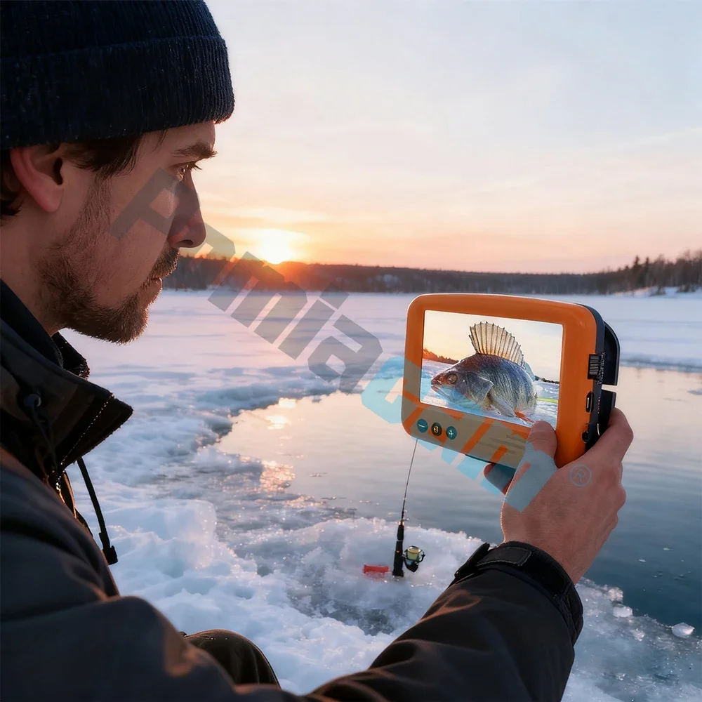 Wasserdichte HD-Angelkamera, 4,3-Zoll-LCD-Monitor, 15 m Schnur CR110-4HCS für Unterwasserbeobachtung und Angeln Image