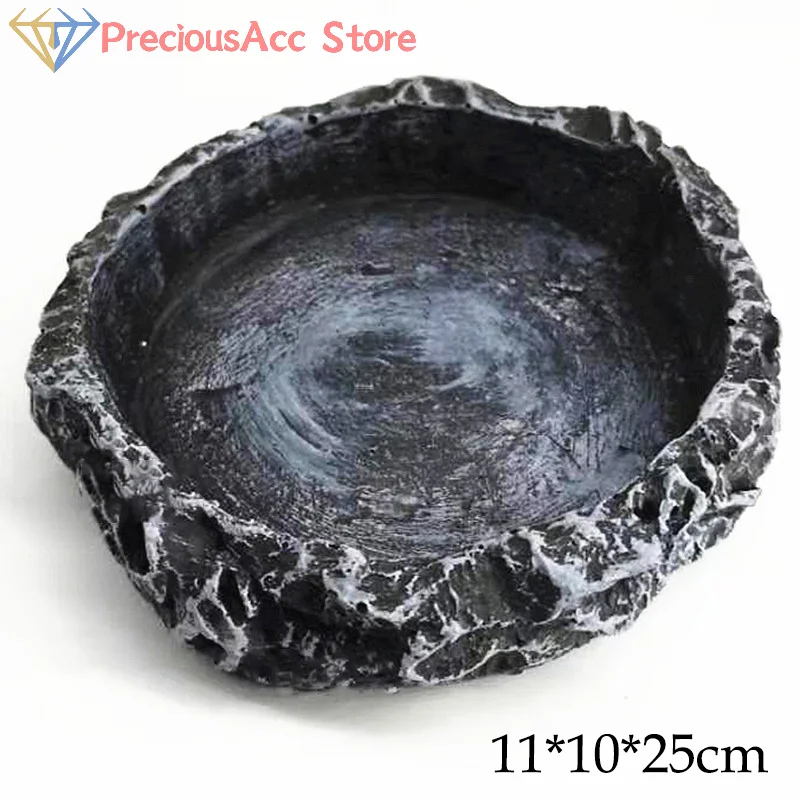 Schüssel aus Kunststein, Futternäpfe für Reptilien, Haustiere und Wassernäpfe, sicher und langlebig, ideal für Bartagamen und andere kleine Reptilien Image