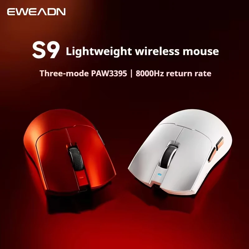 EWEADN S9 Pro Ultra V2 Leichte Kabellose Gaming-Maus Tri-Mode Tri-Modell Maus 2,4G USB-CBT 8K Polling 26K DPI PAW3395 Mäuse Image